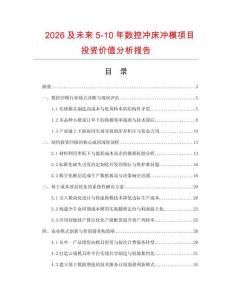 2026及未來5-10年數(shù)控沖床沖模項目投資價值分析報告