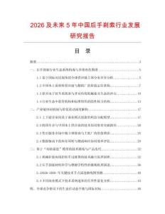 2026及未來5年中國后手剎索行業發展研究報告