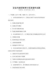 企業內部控制審計實務操作試題