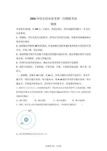 2026年黑龍江哈爾濱高三一模高考物理試卷試題（含答案詳解）