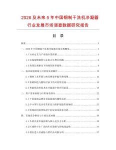 2026及未來5年中國銅制干洗機冷凝器行業發展市場調查數據研究報告