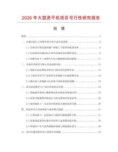 2026年大型燙平機項目可行性研究報告