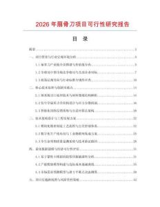 2026年扇骨刀項目可行性研究報告