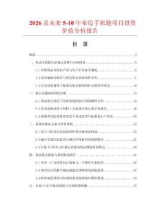 2026及未來5-10年布邊手機鏈項目投資價值分析報告