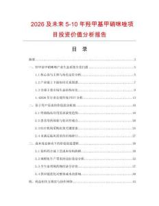 2026及未來5-10年羥甲基甲硝咪唑項目投資價值分析報告