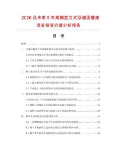 2026及未來5年高精度立式雙端面磨床項目投資價值分析報告