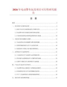 2026年電動警車玩具項目可行性研究報告