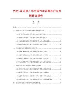 2026及未來5年中國氣動定型機行業發展研究報告