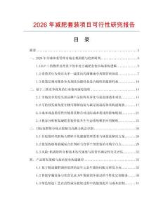 2026年減肥套裝項(xiàng)目可行性研究報(bào)告