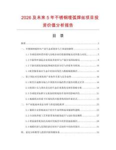 2026及未來5年不銹鋼埋弧焊絲項目投資價值分析報告