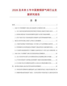 2026及未来5年中国黄铜排气阀行业发展研究报告