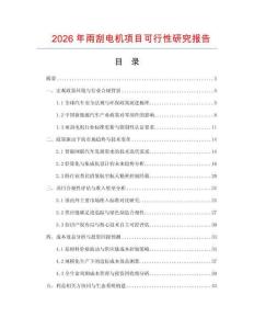 2026年雨刮電機項目可行性研究報告