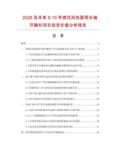 2026及未來5-10年繡花間色圓領長袖開胸衫項目投資價值分析報告