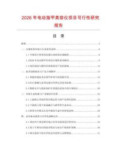 2026年電動(dòng)指甲美容儀項(xiàng)目可行性研究報(bào)告