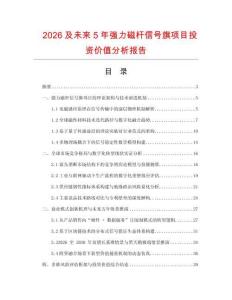 2026及未來5年強(qiáng)力磁桿信號旗項(xiàng)目投資價(jià)值分析報(bào)告