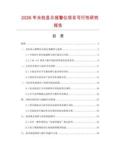 2026年光柱显示报警仪项目可行性研究报告