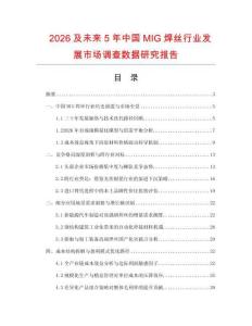 2026及未来5年中国MIG焊丝行业发展市场调查数据研究报告