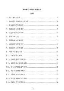 城中村女性創業支持計劃