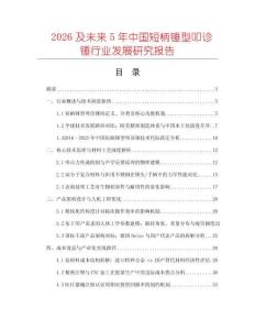 2026及未來5年中國短柄錘型叩診錘行業(yè)發(fā)展研究報告