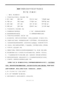 2025年四川綿陽市中考語文試卷試題真題打印版
