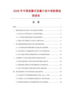 2026年中國旋翼式流量計放大板數據監測報告