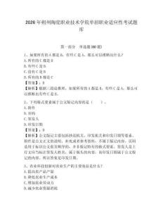 2026年朔州陶瓷職業(yè)技術(shù)學(xué)院單招職業(yè)適應(yīng)性考試題庫及答案詳解（有一套）