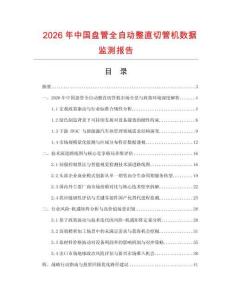 2026年中國盤管全自動整直切管機數據監測報告