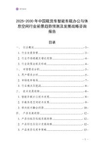 2025-2030年中國載貨車智能車載辦公與休息空間行業前景趨勢預測及發展戰略咨詢報告