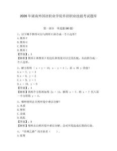 2026年湖南外國語職業學院單招職業技能考試題庫及答案詳解（典優）