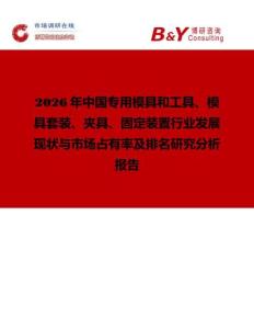 2026年中國(guó)專用模具和工具、模具套裝、夾具、固定裝置行業(yè)發(fā)展現(xiàn)狀與市場(chǎng)占有率及排名研究分析報(bào)告