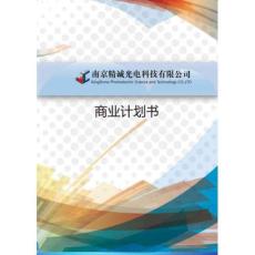 南京精誠光電科技有限公司商業計劃書