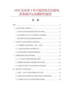 2026及未來5年中國活性石灰窯電控系統行業發展研究報告