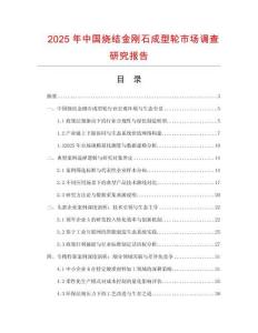 2025年中國燒結金剛石成型輪市場調查研究報告