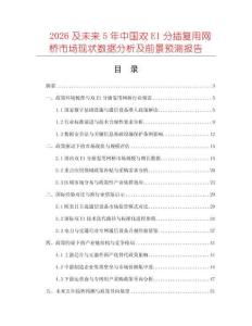 2026及未來5年中國雙E1分插復用網橋市場現狀數據分析及前景預測報告