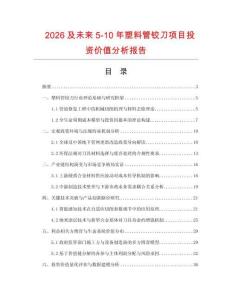2026及未來5-10年塑料管鉸刀項目投資價值分析報告