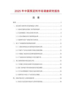 2025年中國泵送劑市場調查研究報告