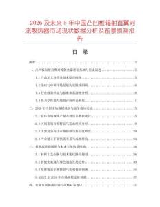 2026及未來5年中國凸凹板輻射直翼對流散熱器市場現狀數據分析及前景預測報告