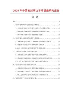2025年中國密封帶邊市場調查研究報告