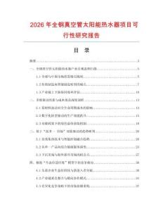 2026年全鋼真空管太陽能熱水器項目可行性研究報告