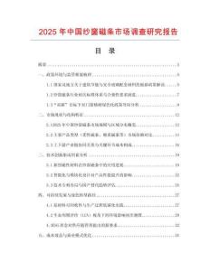 2025年中國紗窗磁條市場調查研究報告