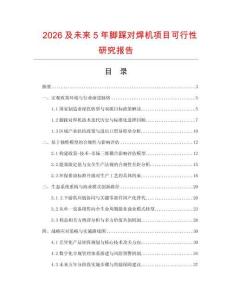 2026及未來5年腳踩對焊機項目可行性研究報告
