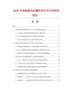2026年電腦提花織帽機項目可行性研究報告