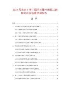 2026及未來5年中國手抄器市場現狀數據分析及前景預測報告