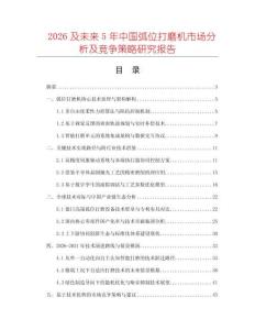 2026及未來5年中國弧位打磨機市場分析及競爭策略研究報告