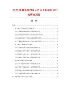 2026年普通型四面入口木卡板項目可行性研究報告
