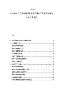 2025-2030房地產產業市場細致考察及城市運營模式創新與產業投資分析