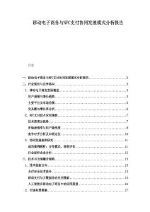 移动电子商务与NFC支付协同发展模式分析报告