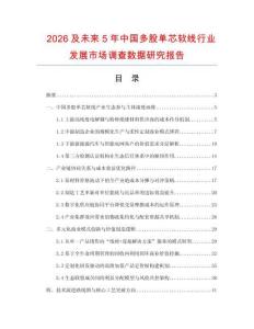 2026及未來5年中國(guó)多股單芯軟線行業(yè)發(fā)展市場(chǎng)調(diào)查數(shù)據(jù)研究報(bào)告