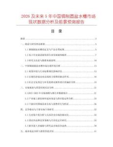 2026及未來5年中國銅制圓盆水槽市場現狀數據分析及前景預測報告