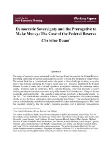 民主主權與賺錢特權：以美聯儲為例